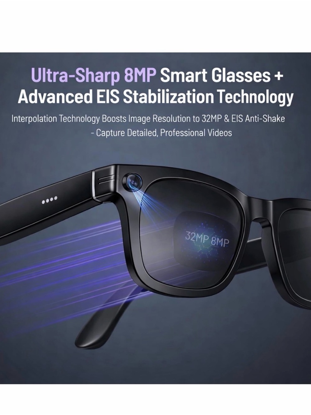 AI Smart Glasses Sunglasses in Black - Picture 5 of 10
